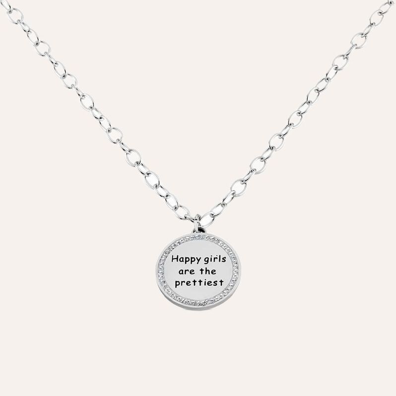 Collana Lady Message Acciaio Happiness e Cristalli - Collane Donna | Stroili