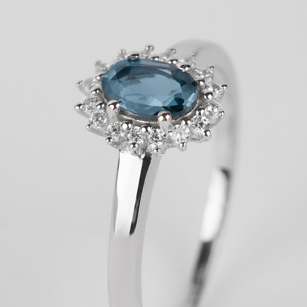 Anello Solitario Amélie Oro Bianco Topazio Cubic Zirconia - Anelli con Pietre Donna | Stroili