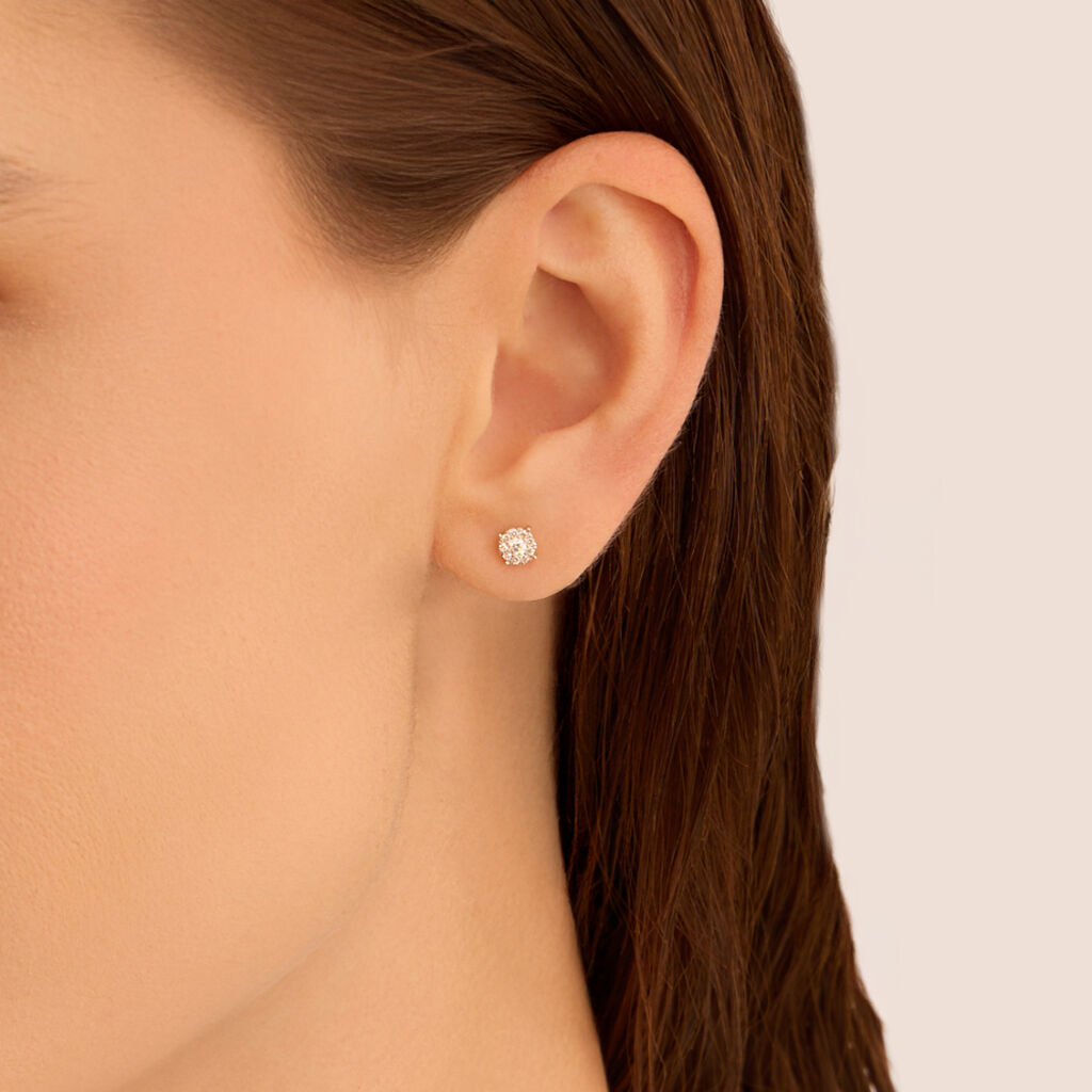 Orecchini Lobo Punto Luce Sophia Oro Giallo Diamante