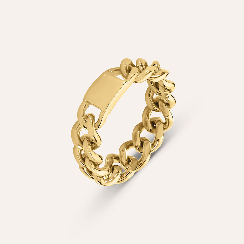 Anello Fascia Lady Code Acciaio Dorato - Anelli Moderni Donna | Stroili