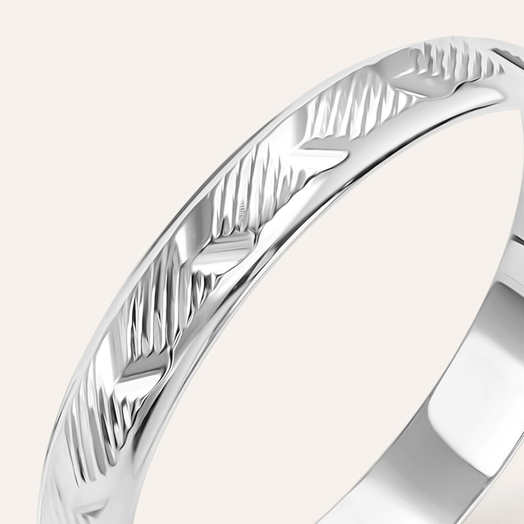 Fede Classica Diamantata 3 mm Oro Bianco - Anelli con Incisione Donna | Stroili
