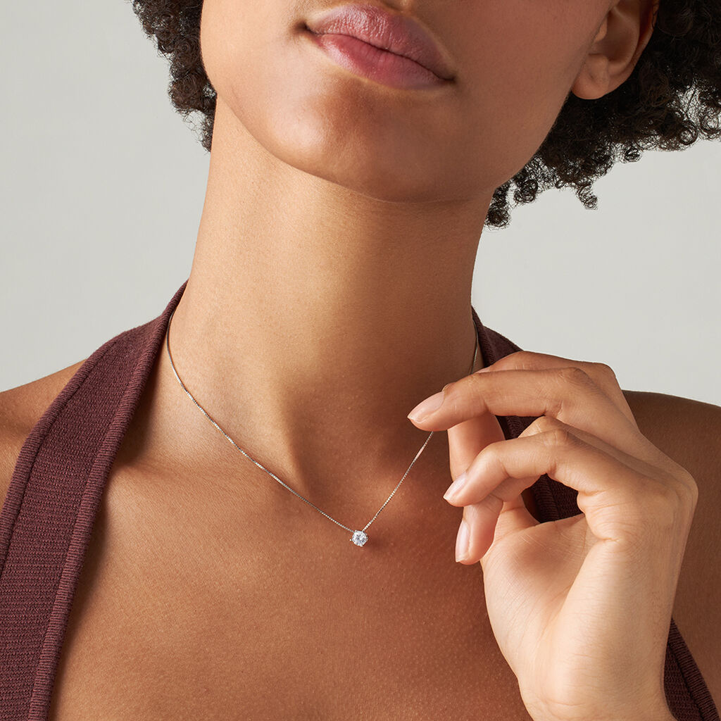 Collana Punto Luce Silver Elegance Argento Rodiato Cubic Zirconia