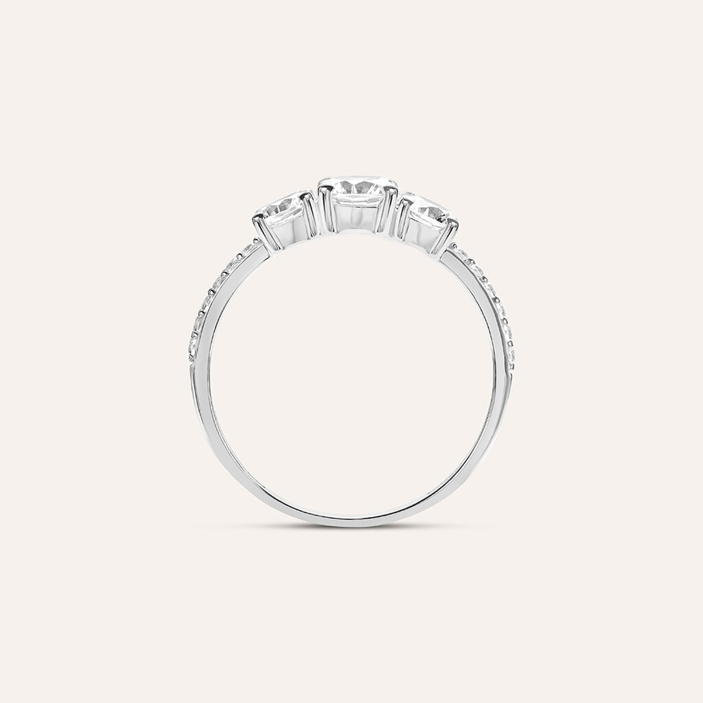 Anello Trilogy Claire Oro Bianco Cubic Zirconia - Anelli con Pietre Donna | Stroili