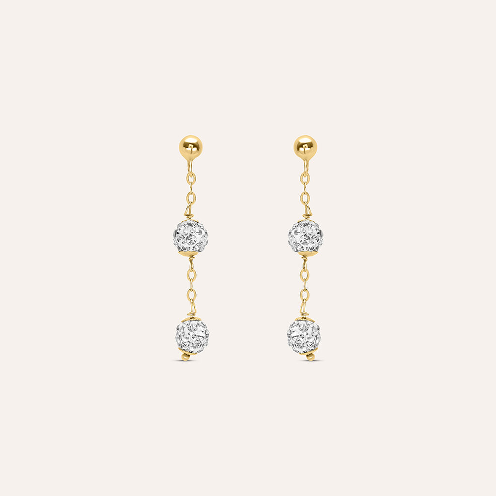 Orecchini Pendenti Christelle Oro Giallo Cristallo