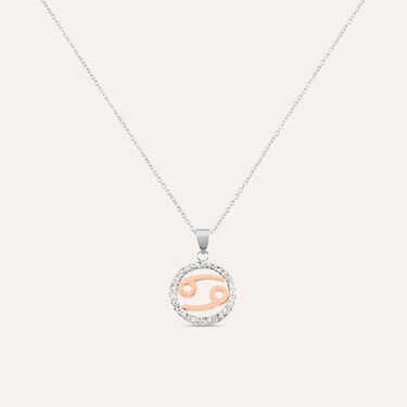 Collana Sunrise Acciaio Bicolore Bianco / Rosa Cubic Zirconia
