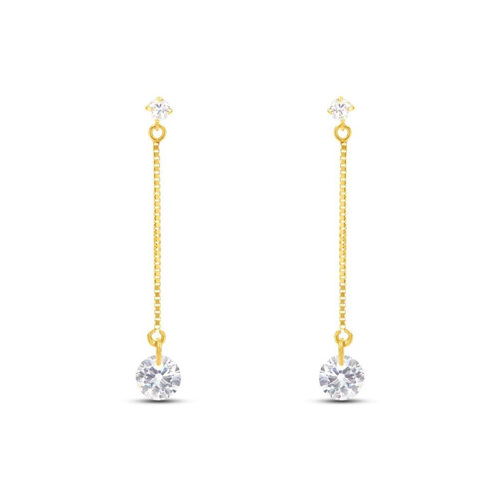 Orecchini Pendenti Punto Luce Claire Oro Giallo Cubic Zirconia - Orecchini Pendenti Donna | Stroili