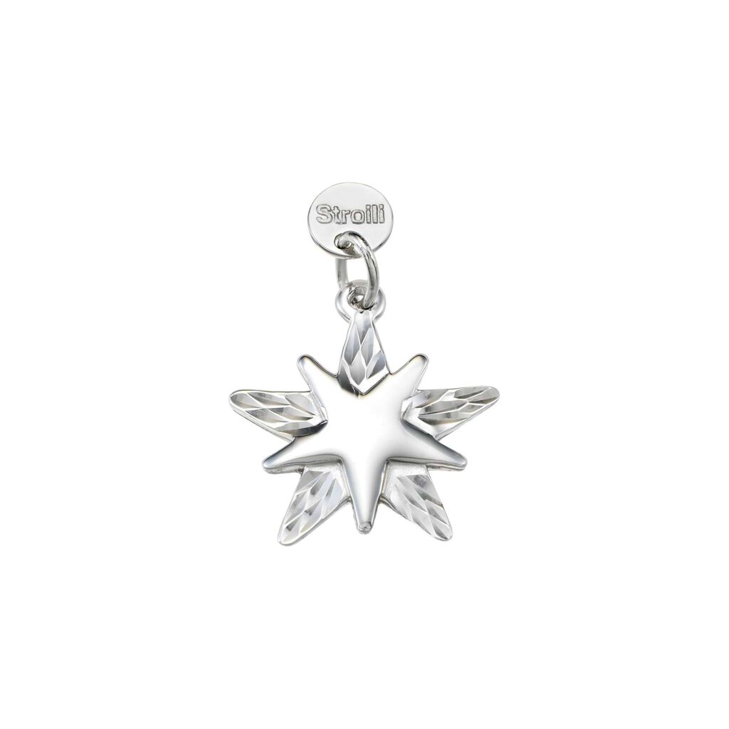 Charm in argento rodiato diamantato