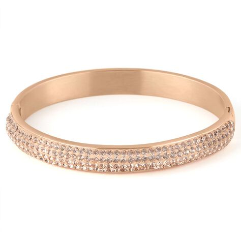 Bangle Lady Phantasya Acciaio Rosa Cristallo - Bracciali Rigidi Donna | Stroili