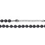 Collana Man Code Metallo Nero Cubic Zirconia Agata Nera