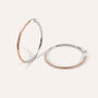 Orecchini A Cerchio Sunrise Acciaio Bicolore Bianco / Rosa