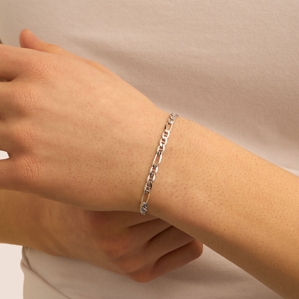 Bracciale Catena Gentleman Argento Rodiato