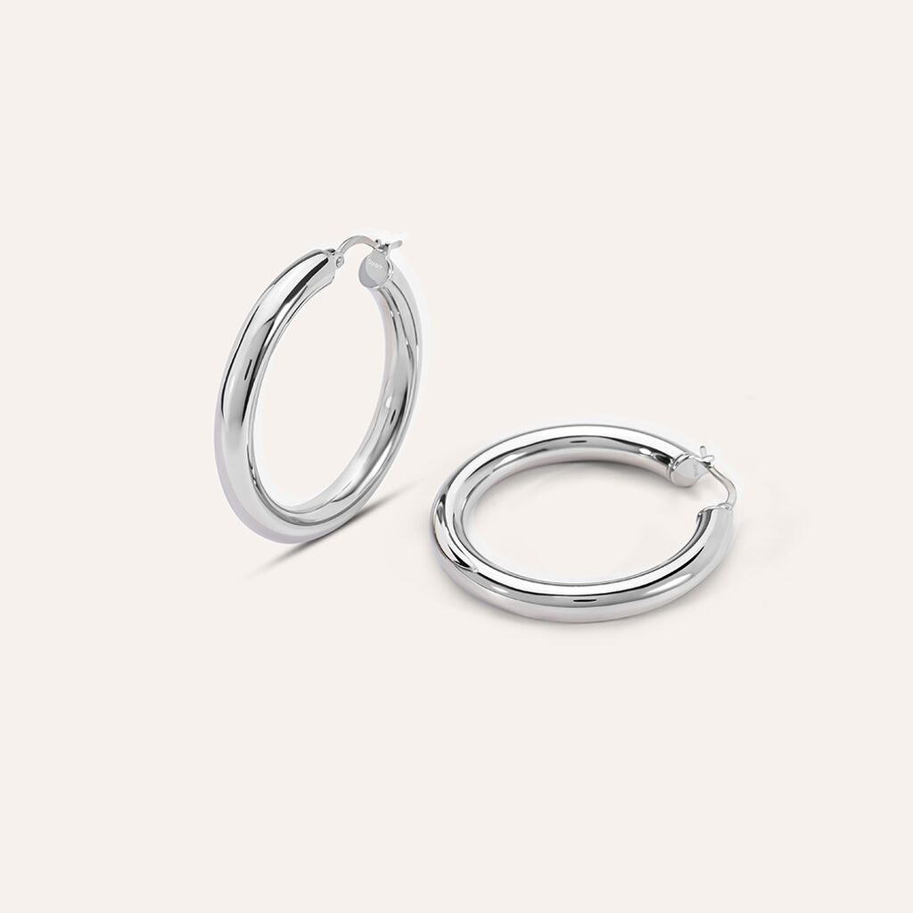 Orecchini A Cerchio Moonlight Acciaio