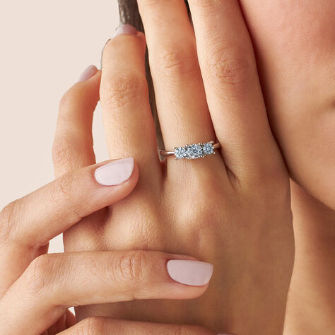 Anello Trilogy Petali Oro Bianco Diamante - Anelli con Pietre Donna | Stroili