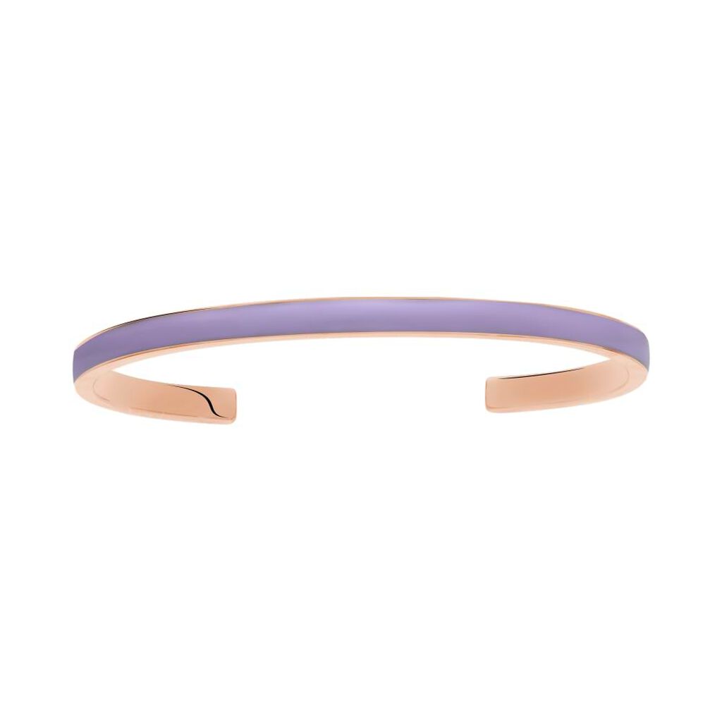 Bangle in acciaio rosato e smalto viola - Bracciali Donna | Stroili