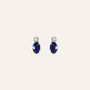 Orecchini Lobo Punto Luce Elizabeth Crown Oro Bianco Zaffiro Diamante