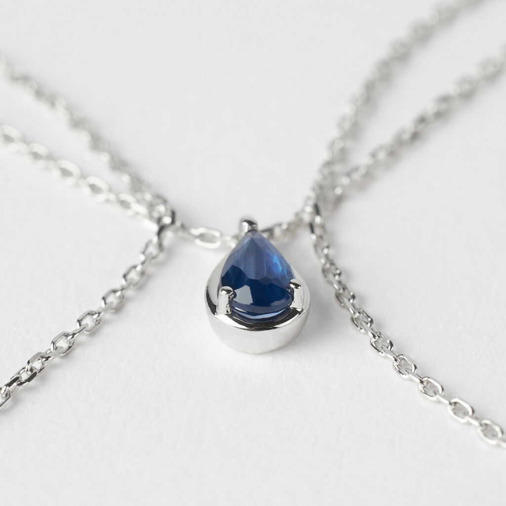 Collana Punto Luce Charlotte Oro Bianco Zaffiro - Collane Punto Luce Donna | Stroili