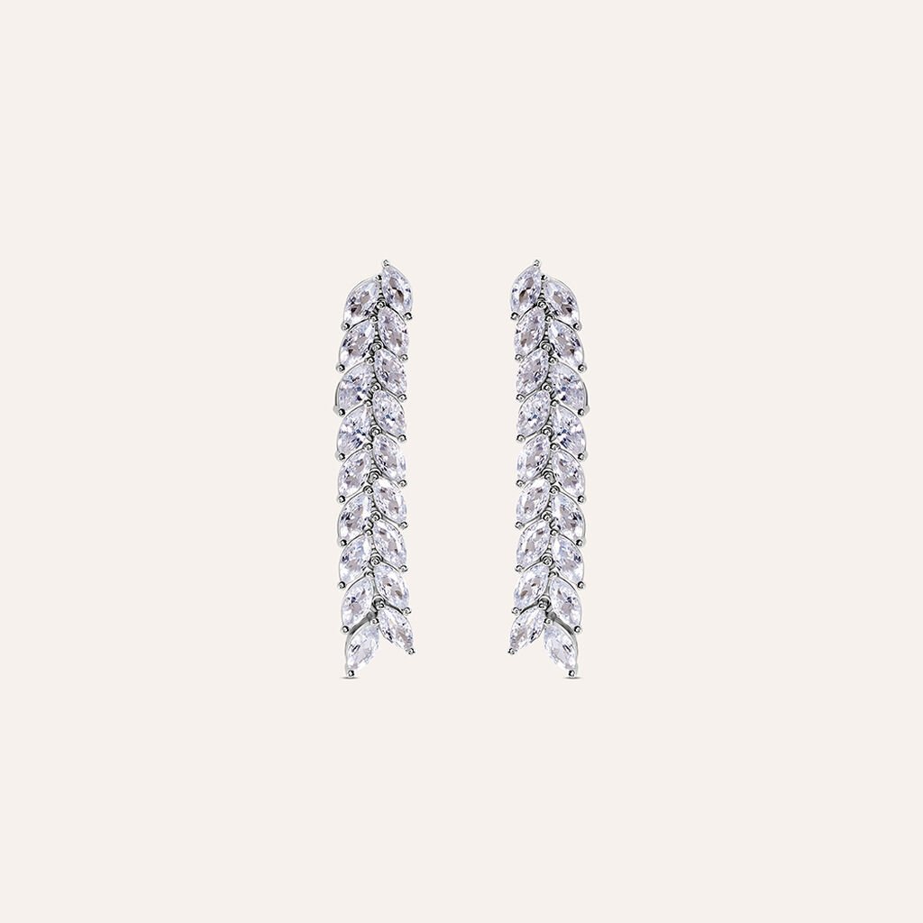 Orecchini Pendenti Tennis Silver Elegance Argento Rodiato Cubic Zirconia