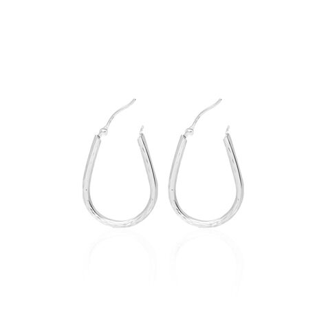 Orecchini a cerchio in oro bianco - Orecchini a Cerchio Donna | Stroili