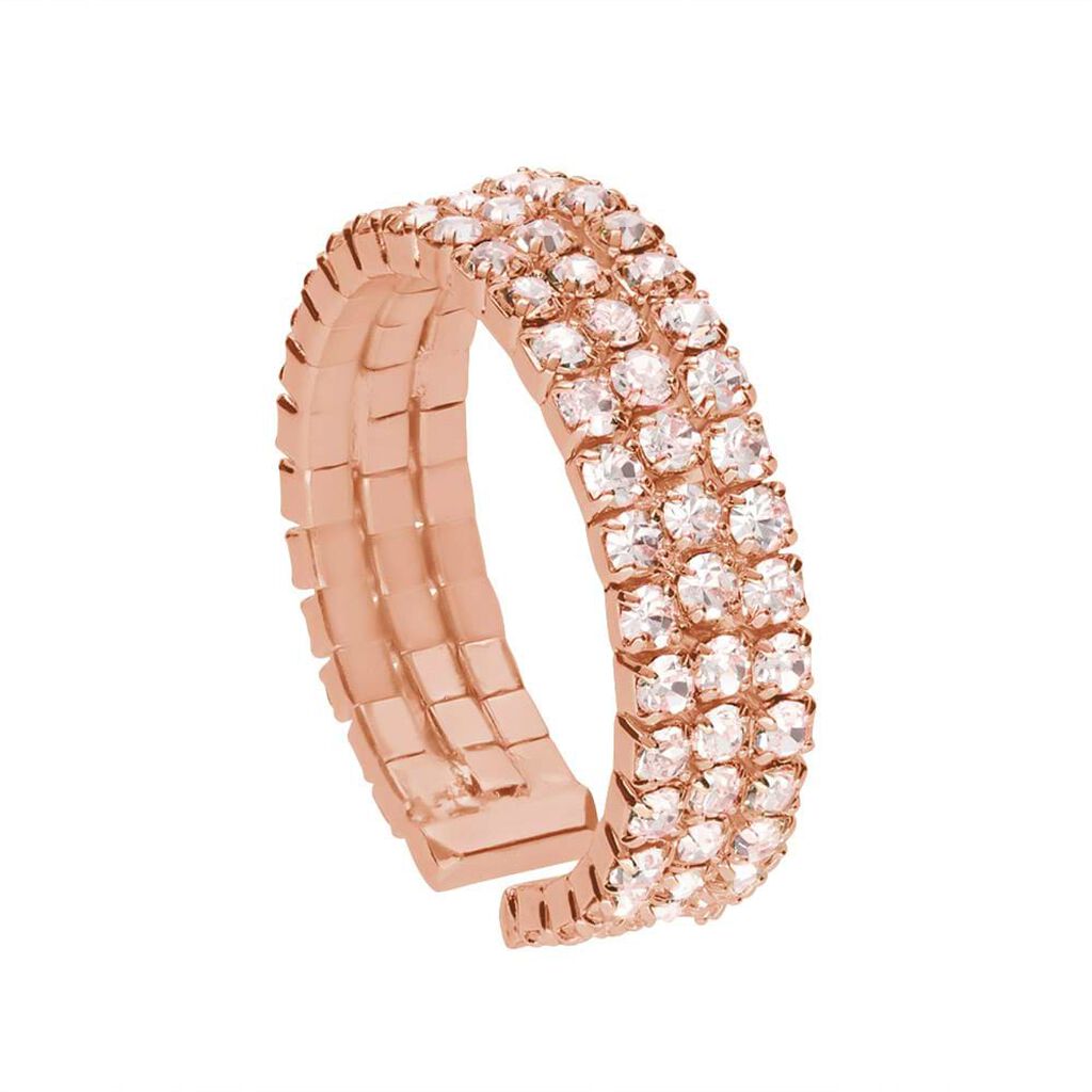 Anello a fascia regolabile rosato e strass multifilo - Anelli Multifilo Donna | Stroili