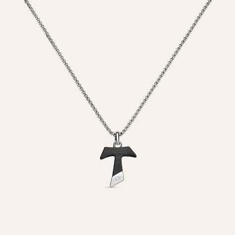 Collana Man Code Acciaio Bicolore Bianco / Nero Cubic Zirconia - Collane Uomo | Stroili