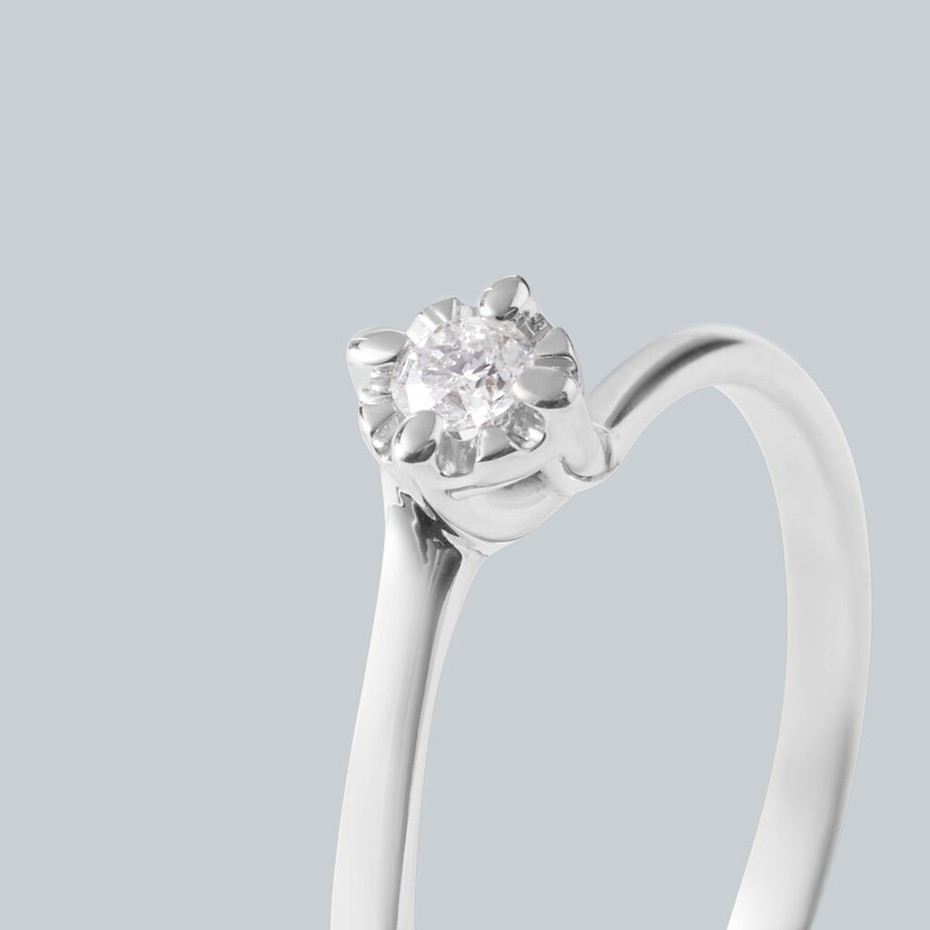 Anello Solitario Valentino Diamazing Oro Bianco Diamante - Anelli con Pietre Donna | Stroili