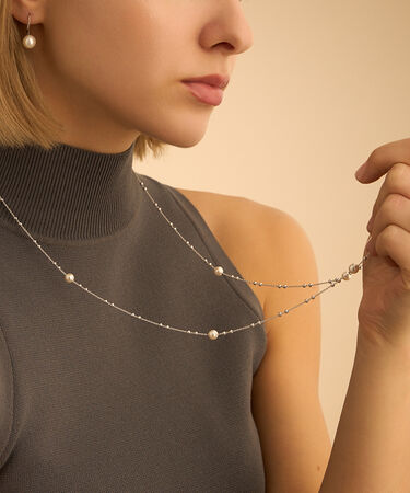 Collana Silver Pearls Argento Rodiato Perla sintetica