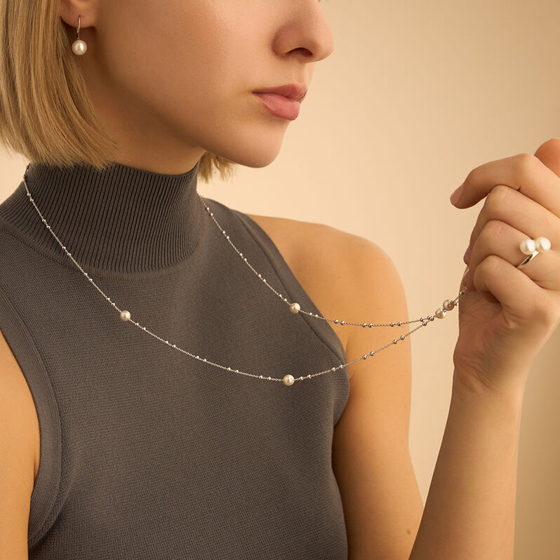 Collana Silver Pearls Argento Rodiato Perla sintetica - Collane Donna | Stroili