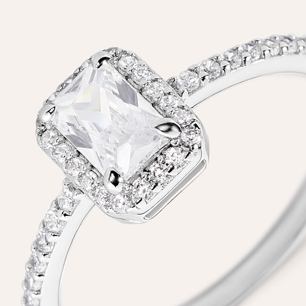 Anello Solitario Silver Elegance Argento Rodiato Cubic Zirconia