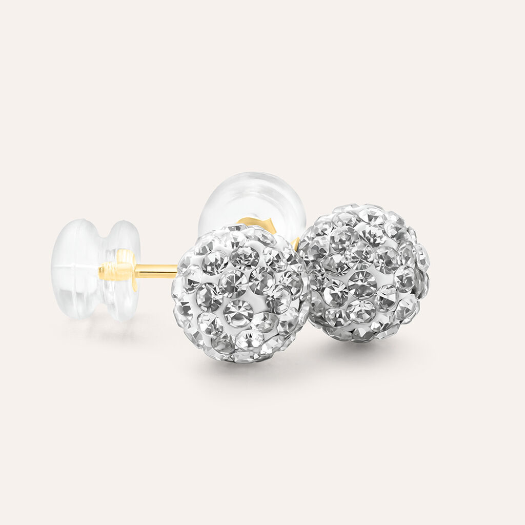 Orecchini Lobo Christelle Oro Giallo Cristallo