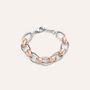 Bracciale Catena Sunrise Acciaio Bicolore Bianco / Rosa