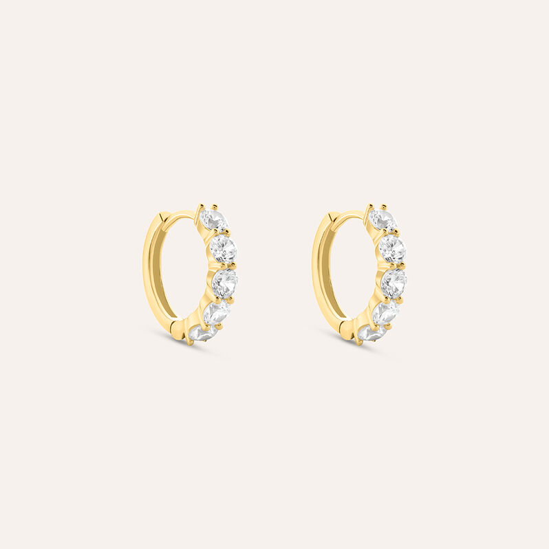 Orecchini A Cerchio Claire Oro Giallo Cubic Zirconia - Orecchini a Cerchio Donna | Stroili