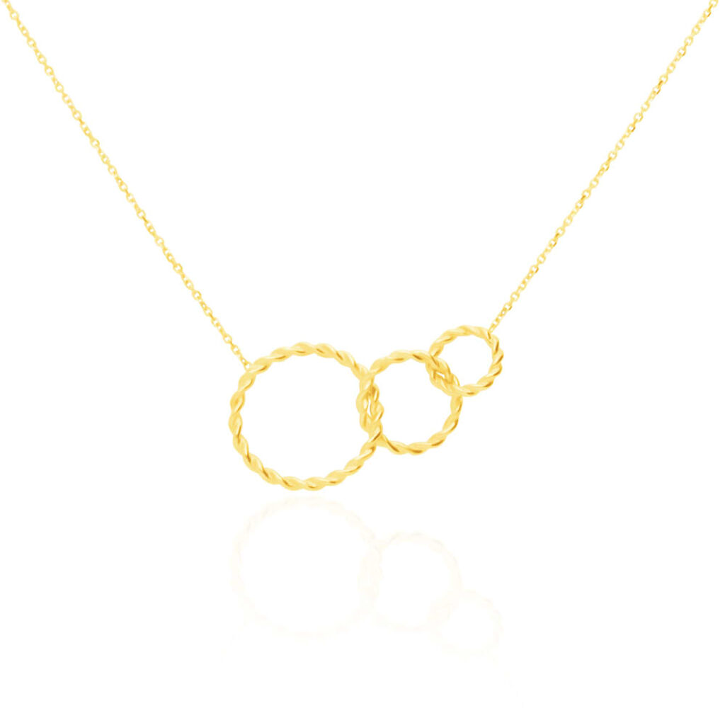 Collana in oro giallo con tre cerchi passanti