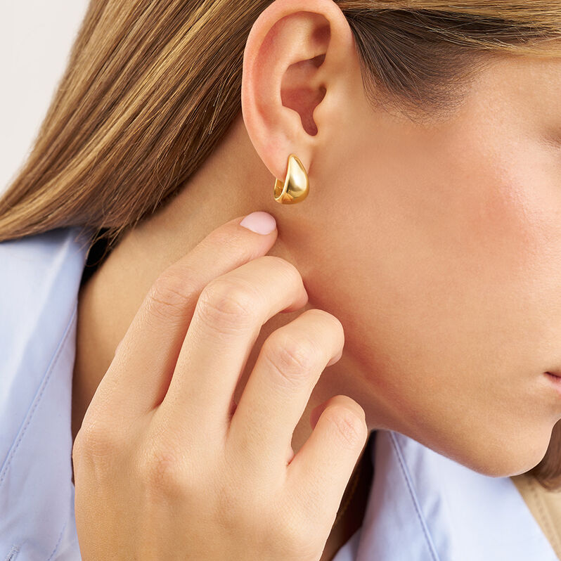 Orecchini A Cerchio Desideria Argento Nobile Dorato - Orecchini a Cerchio Donna | Stroili