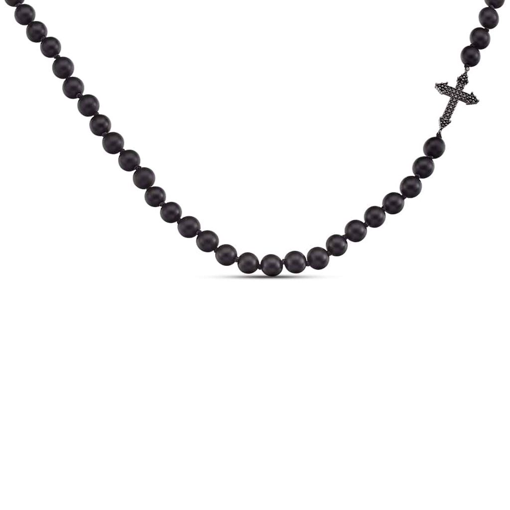 Bracciale doppio croce in metallo brunito