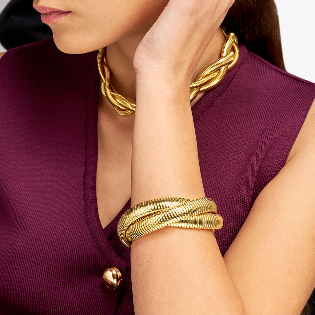 Bracciale Tubogas Lady Code Acciaio Dorato - Bracciali Donna | Stroili