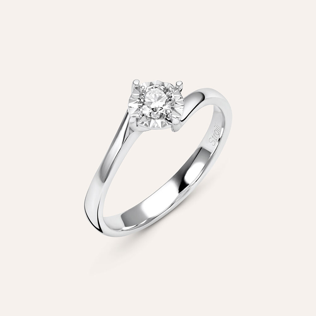 Anello Solitario Valentino Diamotion Oro Bianco Diamante