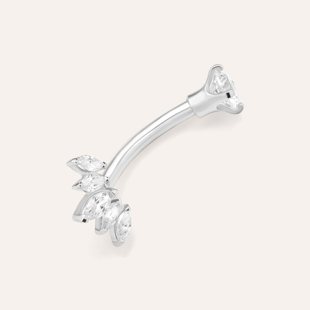 Piercing Ombelico Bon Ton Oro Bianco Cubic Zirconia