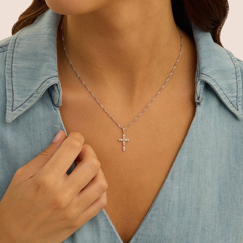 Pendente Holy Oro Bianco Cubic Zirconia - Ciondoli Donna | Stroili