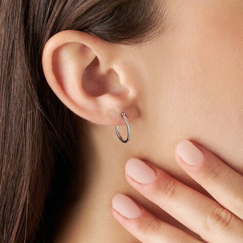 Orecchini A Cerchio Grace Oro Bianco Diamante - Orecchini a Cerchio Donna | Stroili