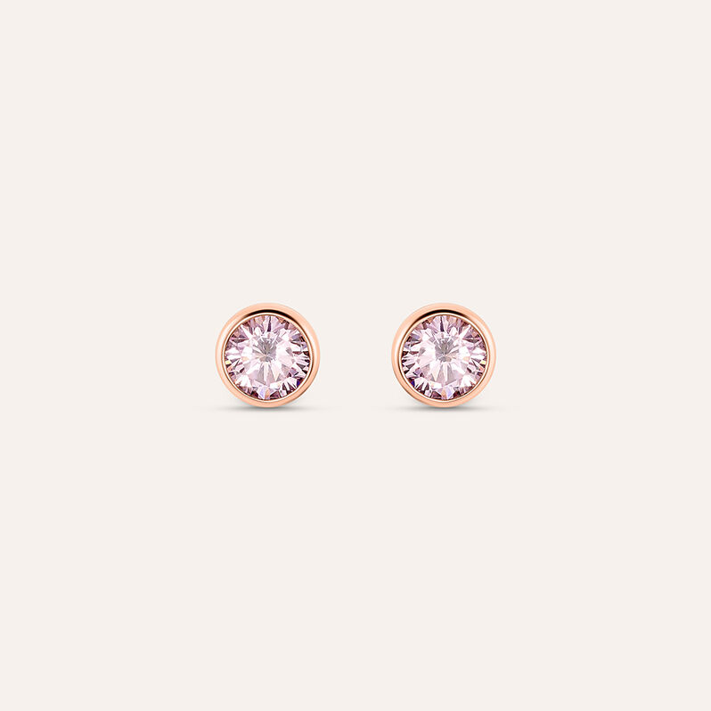 Orecchini Lobo Punto Luce Silver Rainbow Argento Rosa Cubic Zirconia - Orecchini a Lobo Donna | Stroili