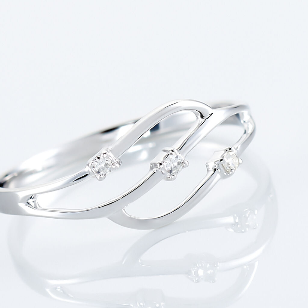 Anello Trilogy Grace Oro Bianco Diamante - Anelli con Pietre Donna | Stroili