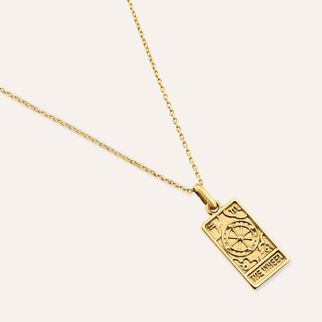 Pendente Tarocchi Carta Della Fortuna Love Beats Argento Dorato