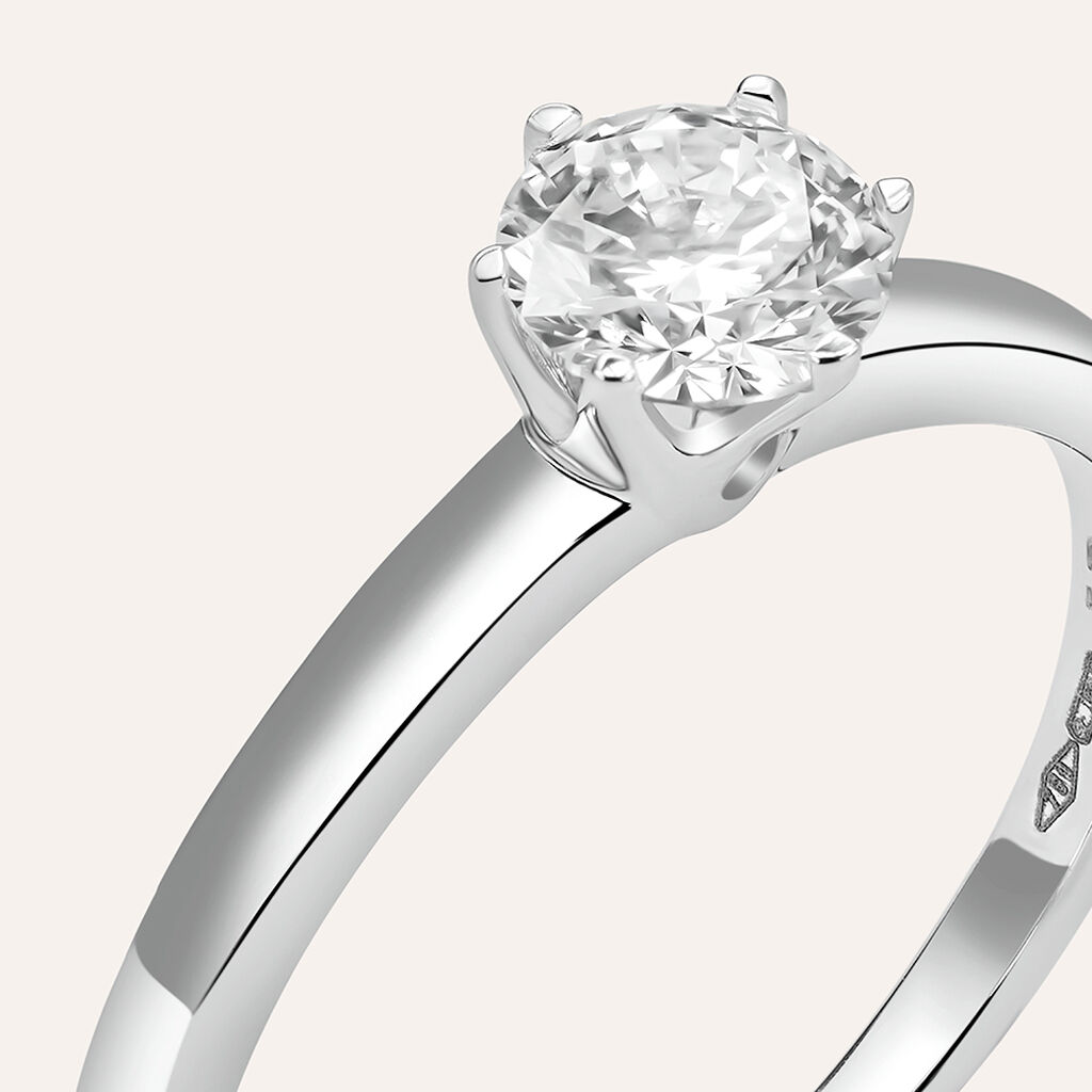 Anello Solitario Diamade Oro Bianco Diamante Lab-Grown