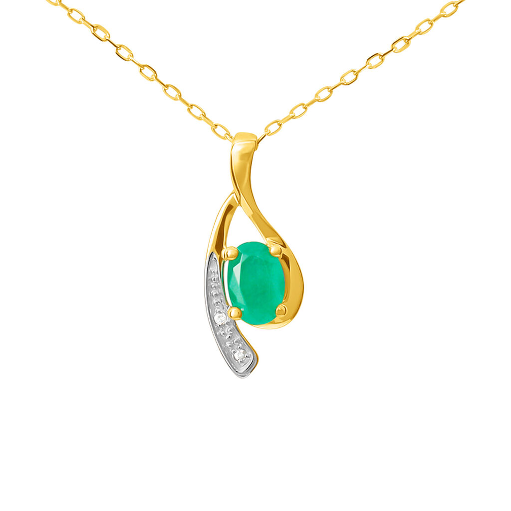 Collana Charlotte Oro Bicolore Smeraldo Diamante - Collane Donna | Stroili