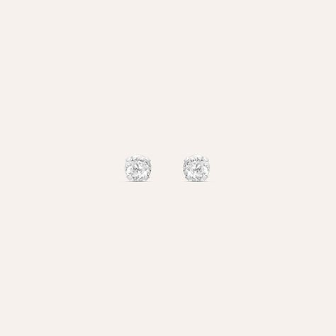Orecchini Lobo Punto Luce Bon Ton Oro Bianco Cubic Zirconia - Orecchini a Lobo Donna | Stroili