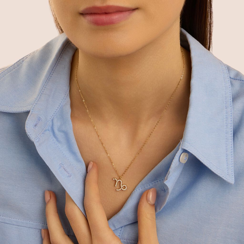 Collana Radiance Acciaio Dorato Cubic Zirconia