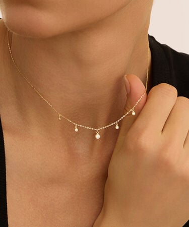 Collana Multi Punto Luce Claire Oro Giallo Cubic Zirconia