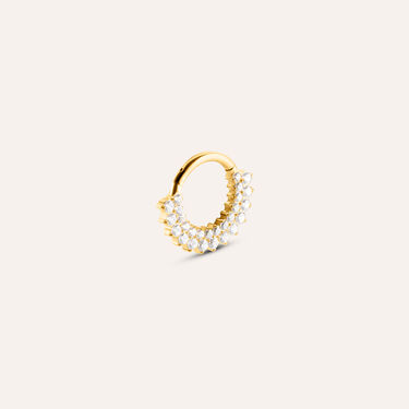 Piercing Orecchio Daith Radiance Titanio ASTM F136 Dorato Cubic Zirconia