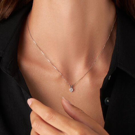 Pendente Punto Luce Poème Oro Bianco Cubic Zirconia - Ciondoli Donna | Stroili
