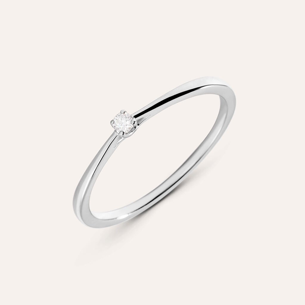 Anello Solitario Grace Oro Bianco Diamante